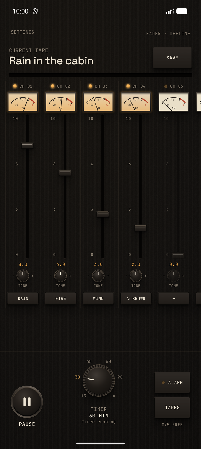 A mixing desk for your night.
