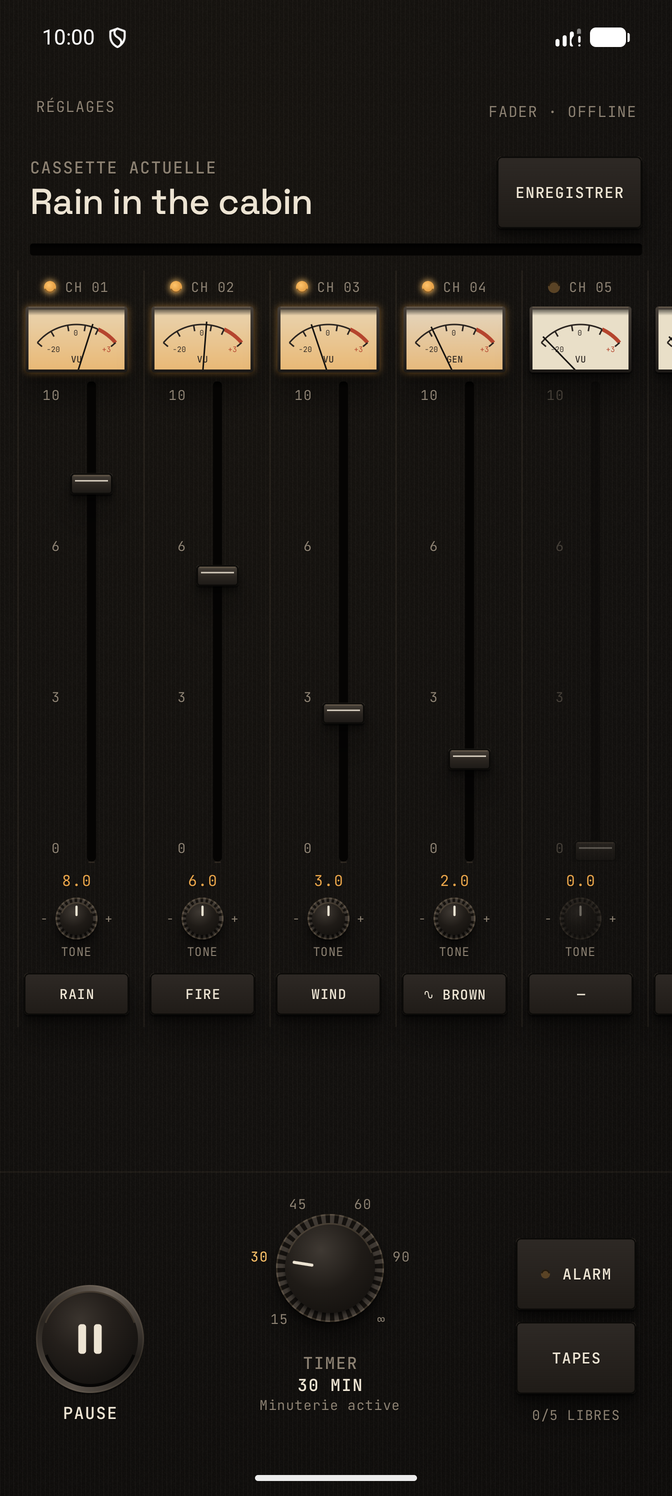 Votre table de mixage pour la nuit.